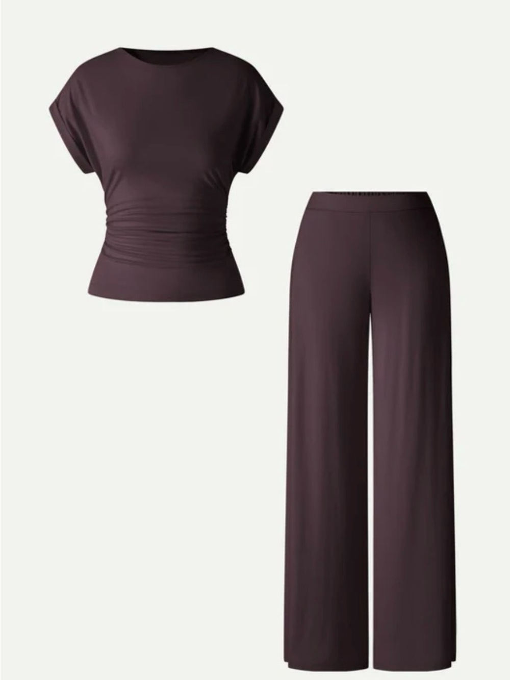 Ruched Tee & Wide Legged Pants